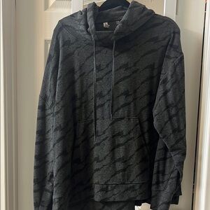 7 Diamonds women beautiful zebra print  Black and Gray Hoodie.